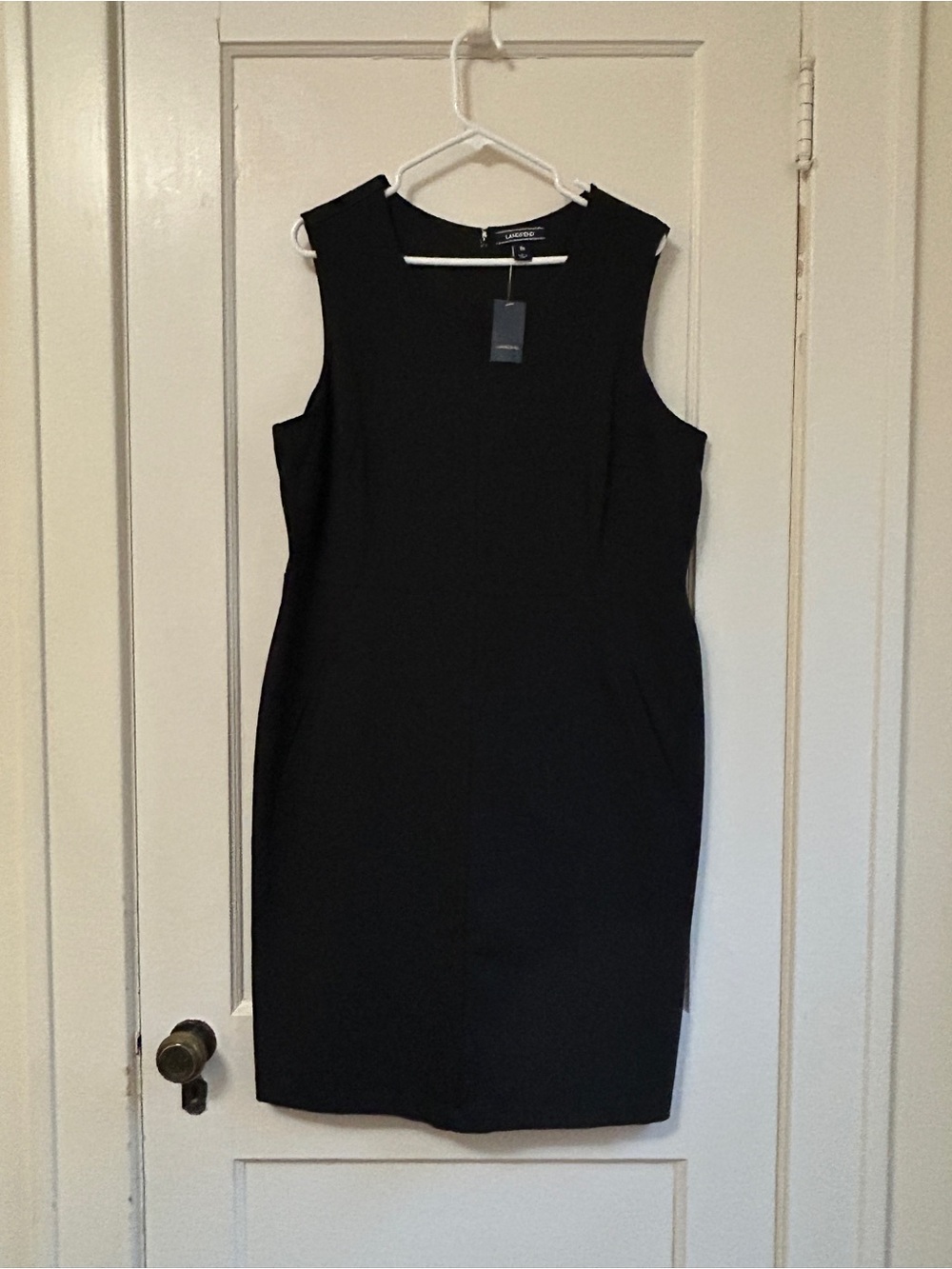 NWT! Women’s Lands’ End Black Sleeveless Midi Sheath Dress - Size 18